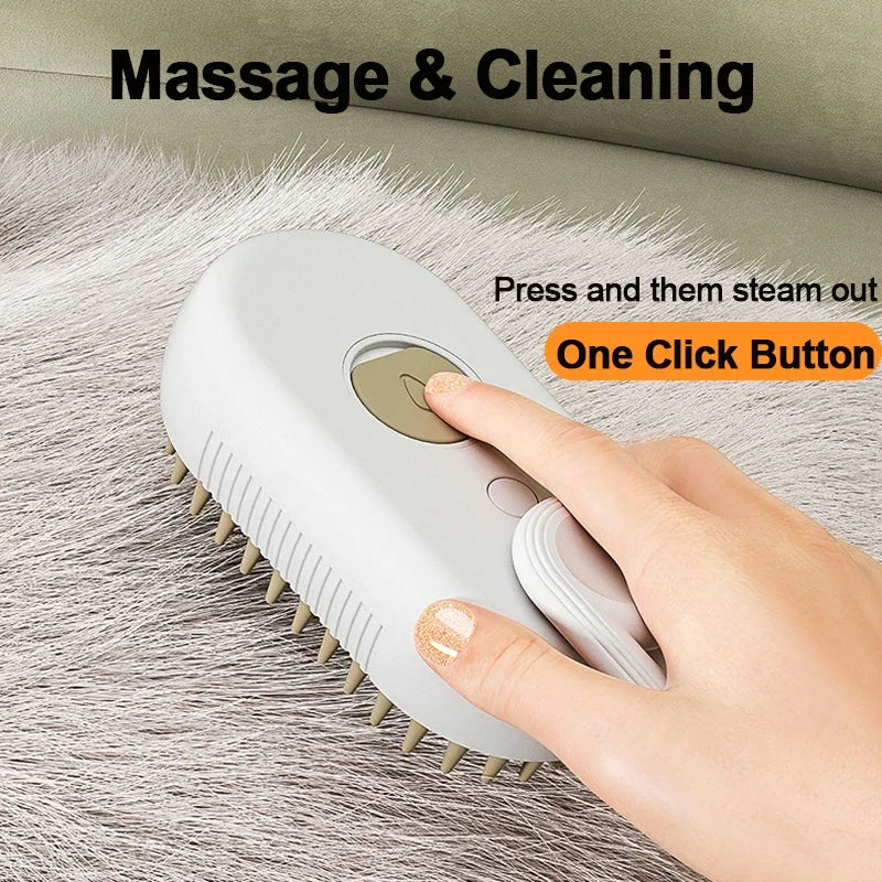 Revolutionize Your Pet Grooming Routine with the 2024 Pet Electric Spray Massage Comb Brush - Efficient, Battery-Powered Hair Removal for Cats and Dogs